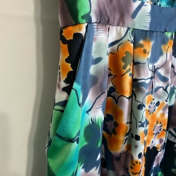 The Limited Strapless Floral Grafitti Dress Size 4 - Picture 3 of 10